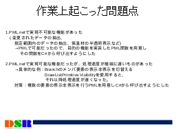 作業上起こった問題点